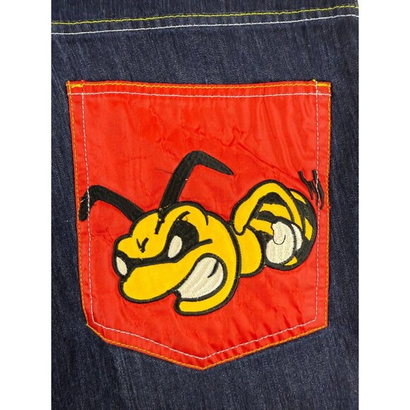 VTG COOGI Y2K WITH EMBROIDERED BEE DESIGN DENIM MEN'S SHORTS SIZE 40 - Picture 7 of 10